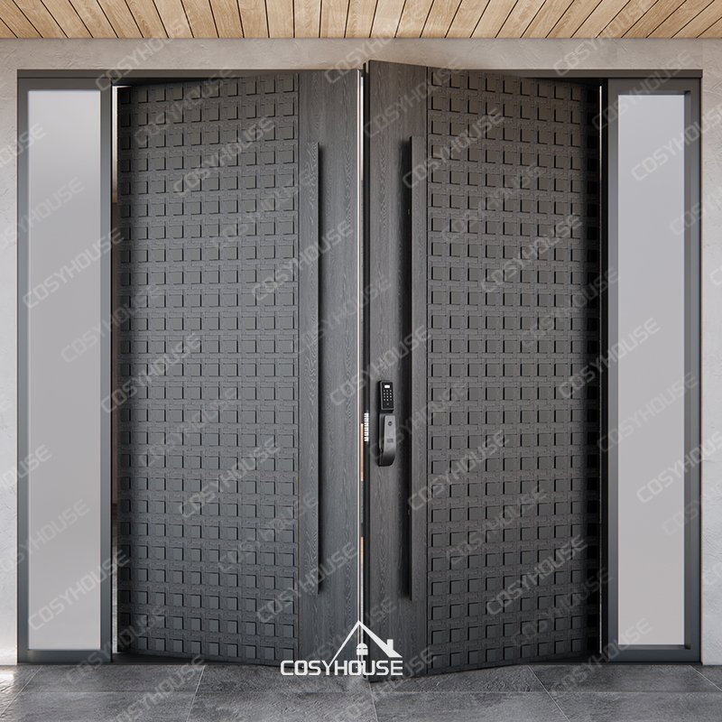 Australian Standards Contemporary Double Impact Doors Hurricane Rated Soundproof Double Leaf Doors Double Fire-Rated Swing Doors