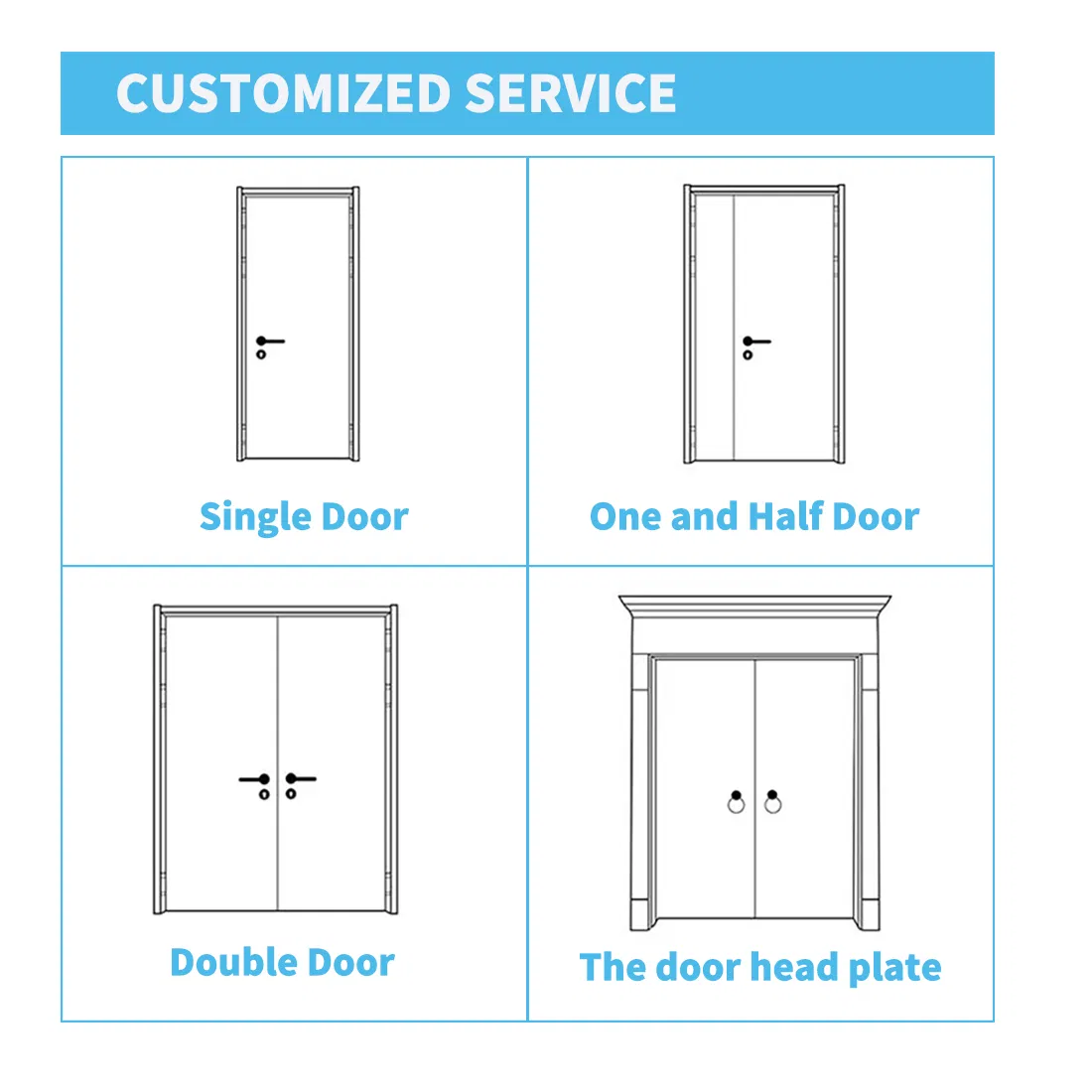 Waterproof Soundproof Moisture-Proof WPC Interior Doors for Bedroom Bathroom Modern Design