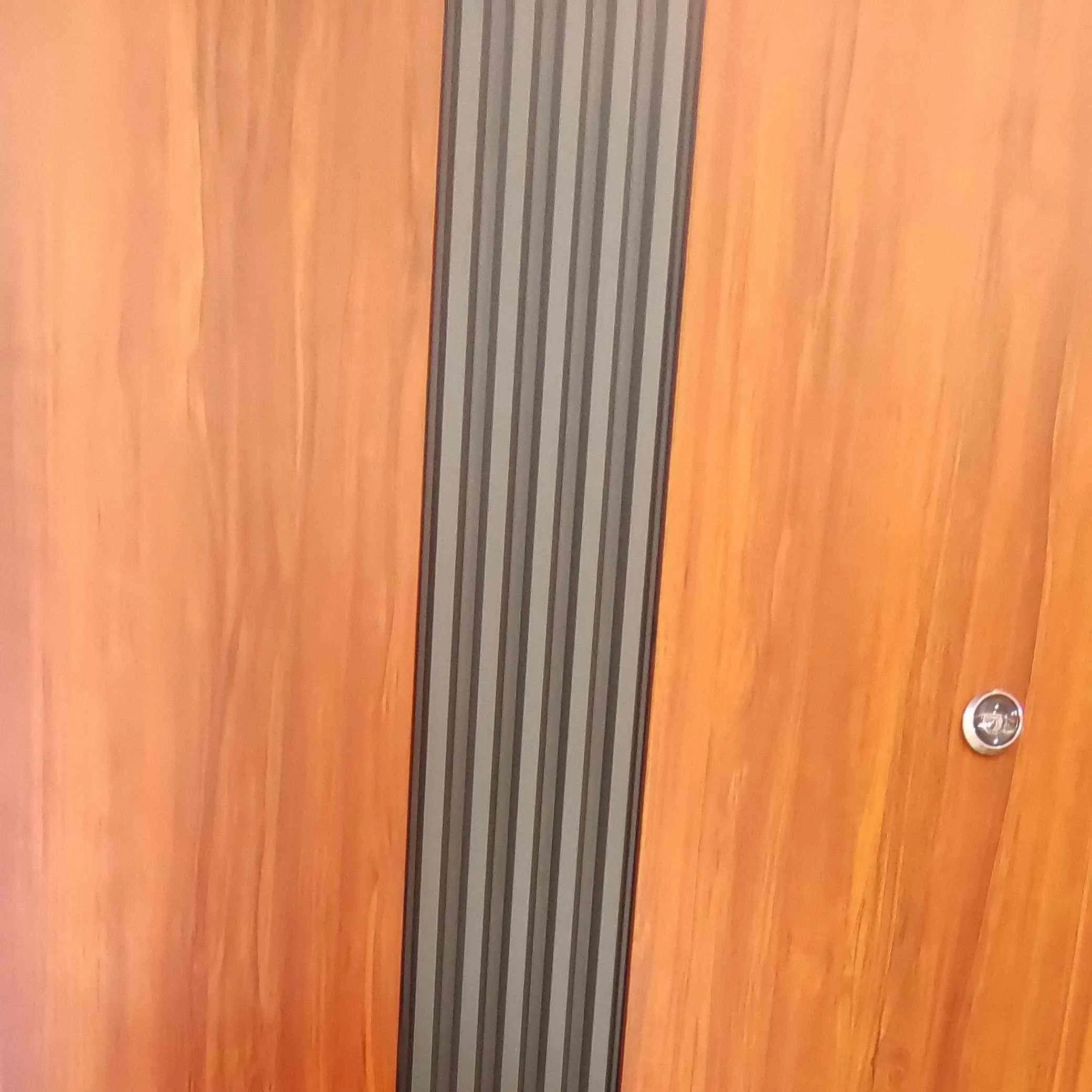 Industrial Decorative Exterior Front Security Entrance Wooden Grain Door with Multi-Point Top Bottom Lock