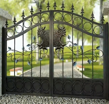 Modern Minimalist Powder-Coated Steel Security Sliding Gate