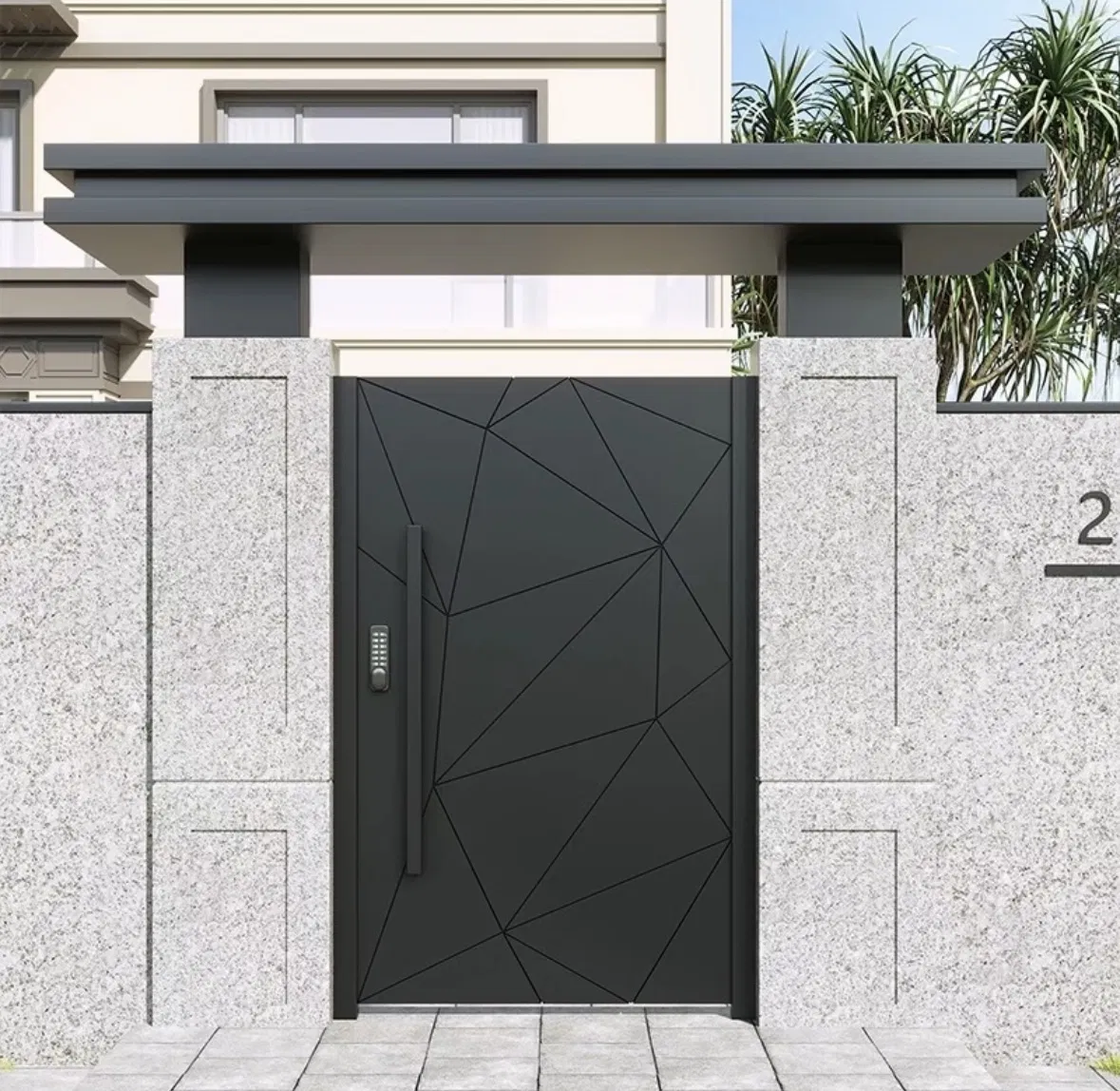 Customizable Minimalist Aluminum Art Gate with Intricate Designs