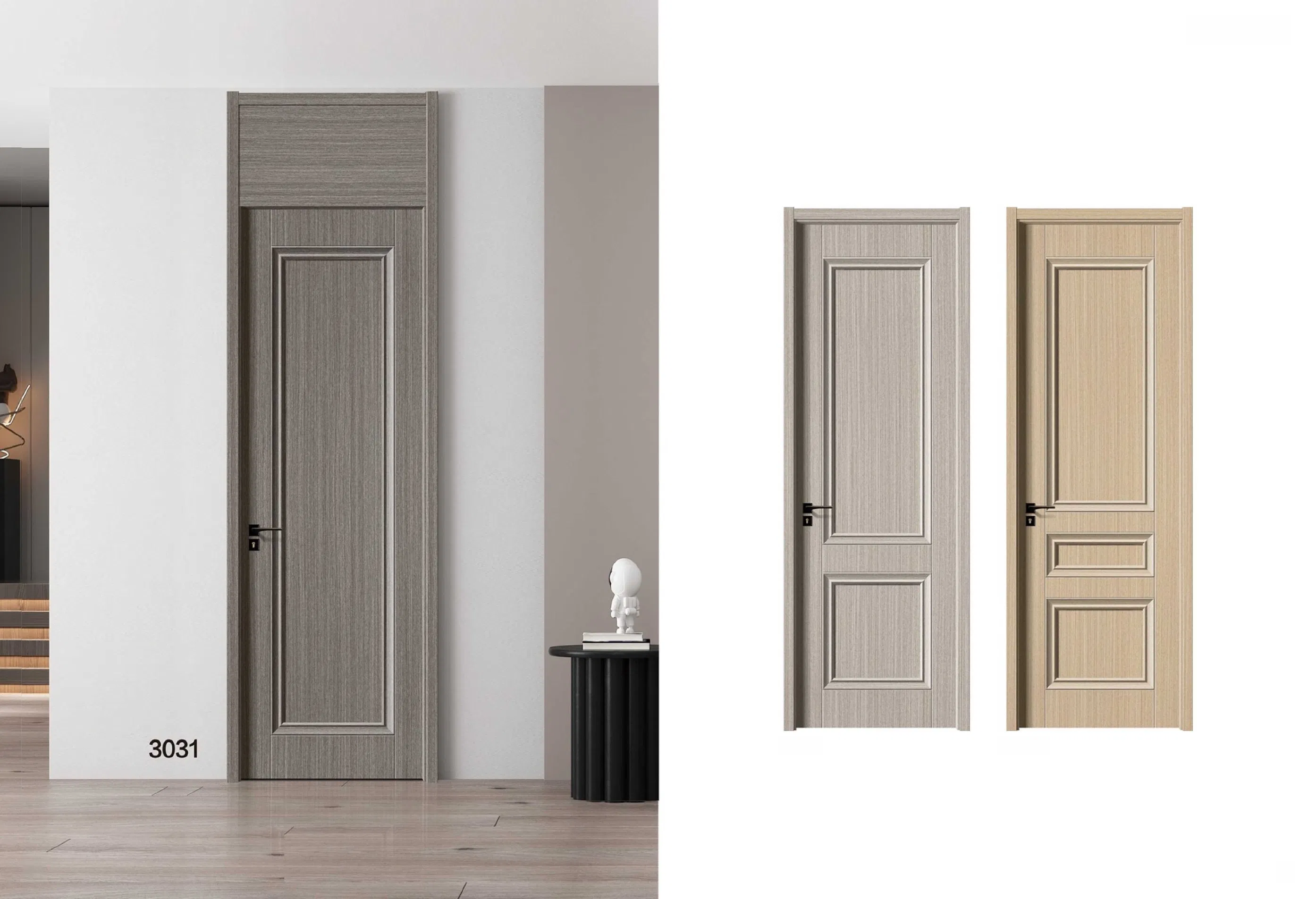 Winstar Customized Manufacturer WPC Wood Plastic Door Moisture Moth-Proof for Dormitory Classroom School Environmentally Friendly Interior Bathroom Hotel PVC