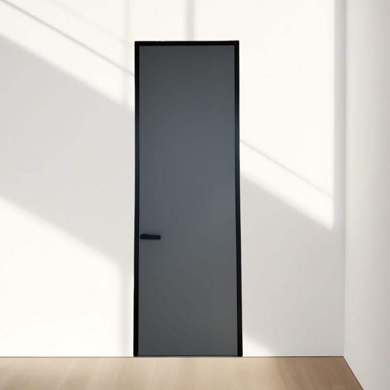 Modern Minimalist Interior Door Aluminum Frame Flush Door Design Hidden Room Door
