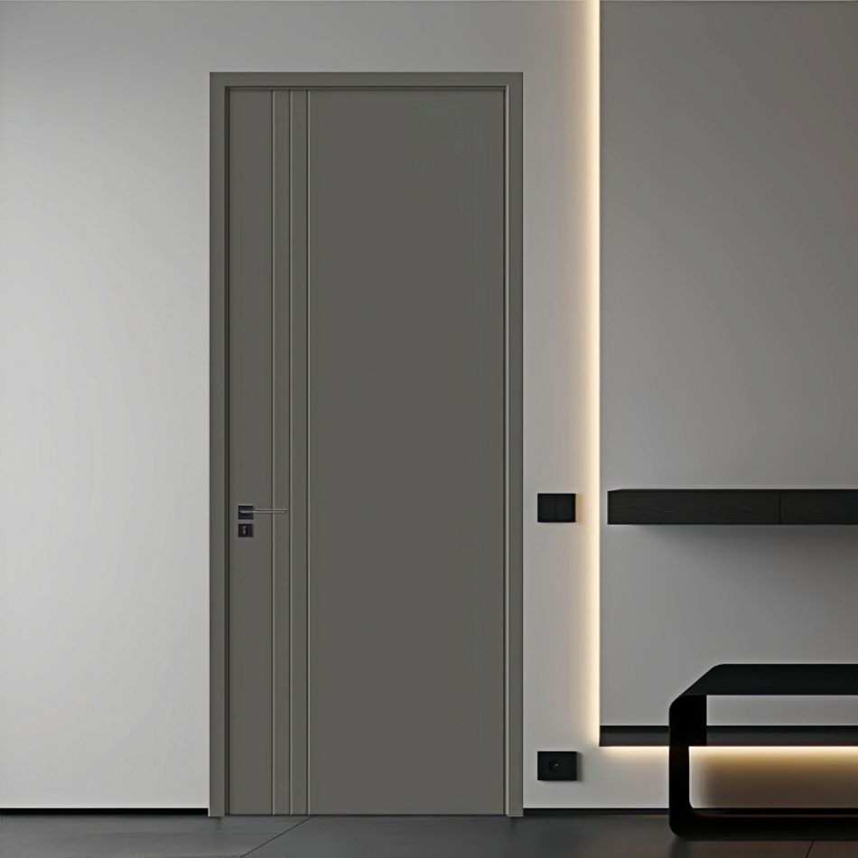 High-Quality HDF Flush Solid Core Acoustic Soundproof Door for Hotels, Apartments, Villas Renovation Composite Paint Door Interior Room Wooden Door