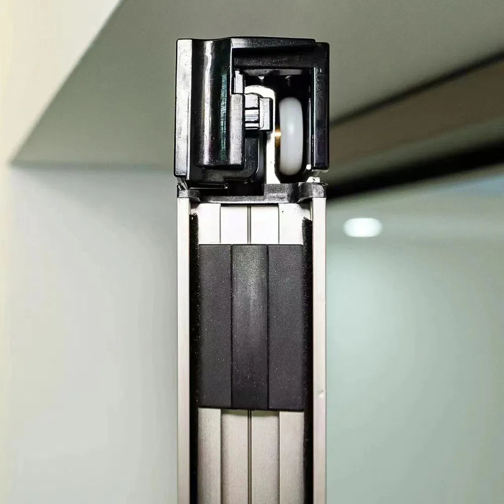 Narrow Frame Aluminum Bathroom Door Frosted Glass Side Open Design Moisture-Proof Bulk Orders