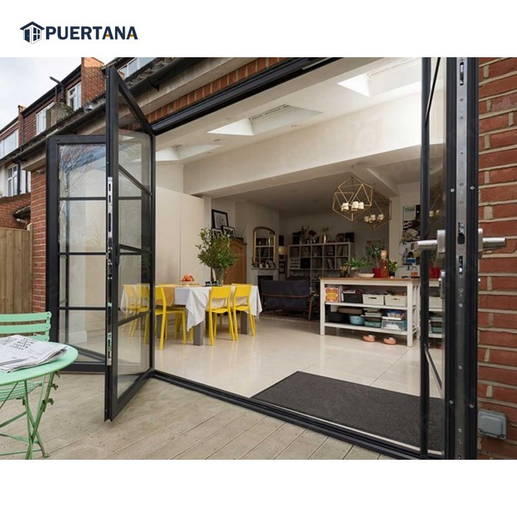 Hurricane Proof Impact Rated Luxury Exterior Aluminum Glass Folding Sliding Patio Bifold Door