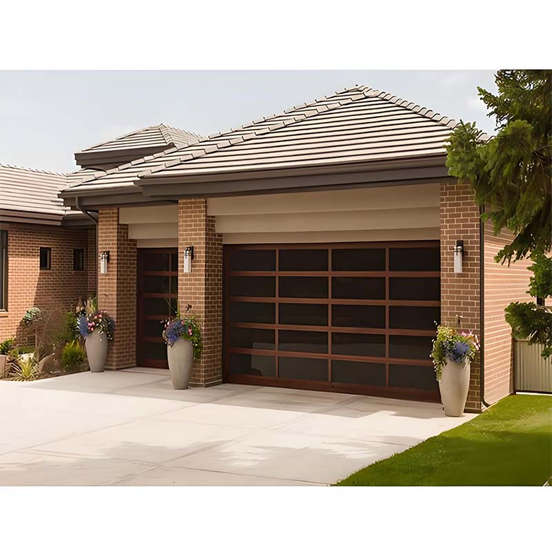 Slim Frame Frosted Glass Garage Door Aluminium for Private Parking