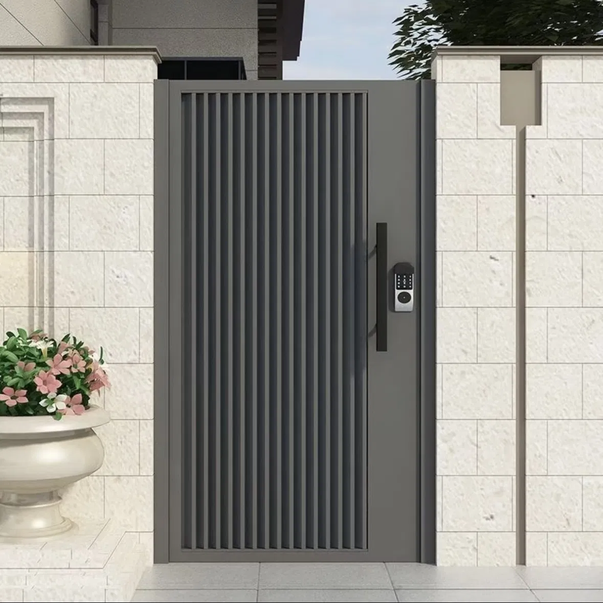 Customizable Minimalist Aluminum Art Gate with Intricate Designs