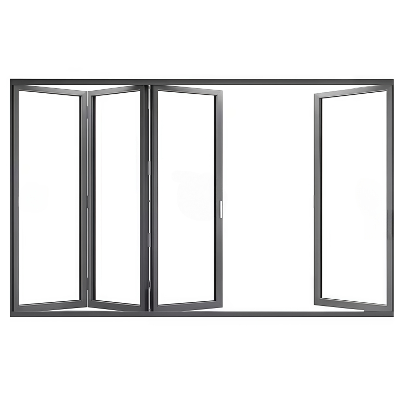 Aluminium Slim Frame Soundproof Insulated Glass Aluminum Folding Door for Living Room &amp; Patio
