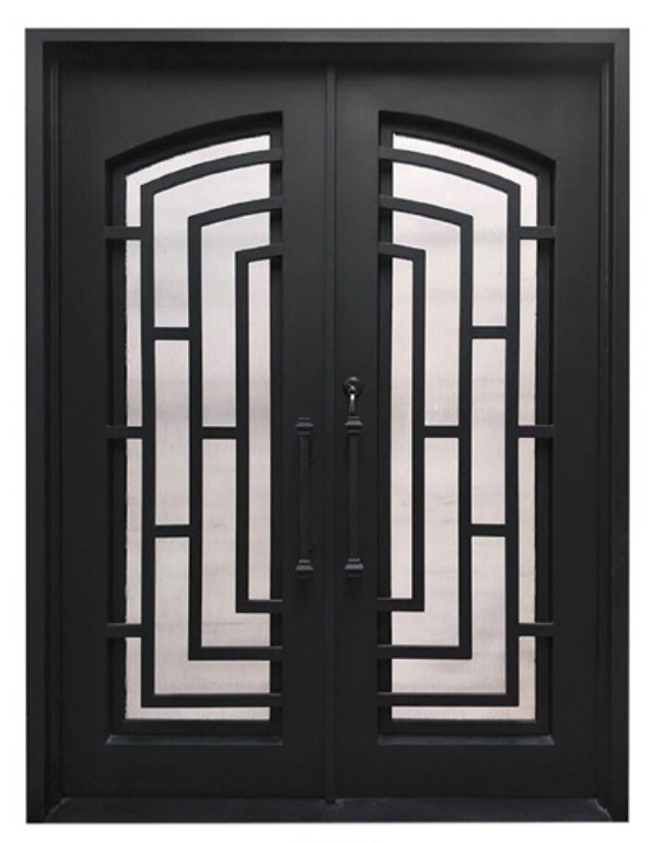 Modern Style French Wrought Iron Door Security Metal Steel Door