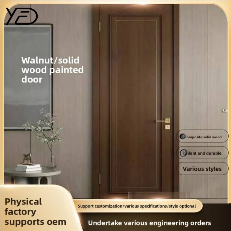 Modern Custom Wood Composite Flat Acoustic Seal Door Indoor Entry Soundproof Fireproof Door for Hotel Music Room
