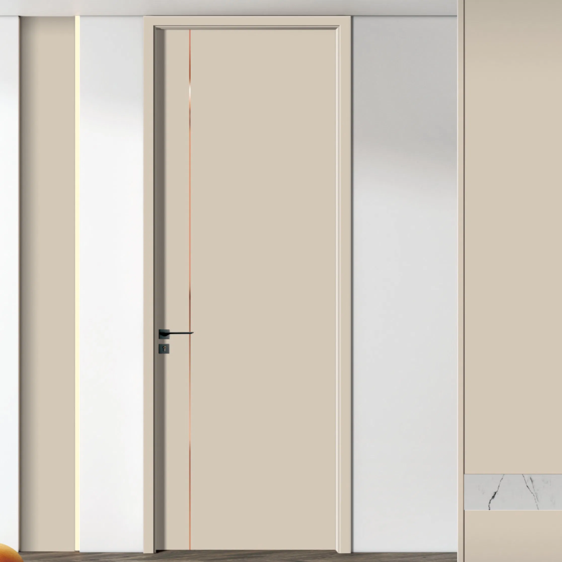 21. Space-Saving Wooden Wood PVC Security WPC PVC Acoustic Interior Door Custom Width Master Bedroom