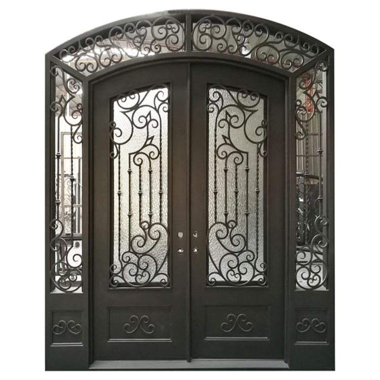 Melbourne Custom Made Wrought Iron Security Metal Glass Double Exterior Front Entrance Steel Doors