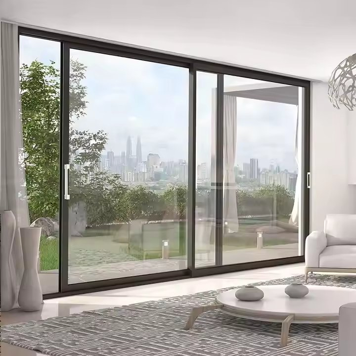 Extremely Narrow Slim Frame Single Glass Soundproof Interior Living Room Indoor Aluminum Glass Sliding Door