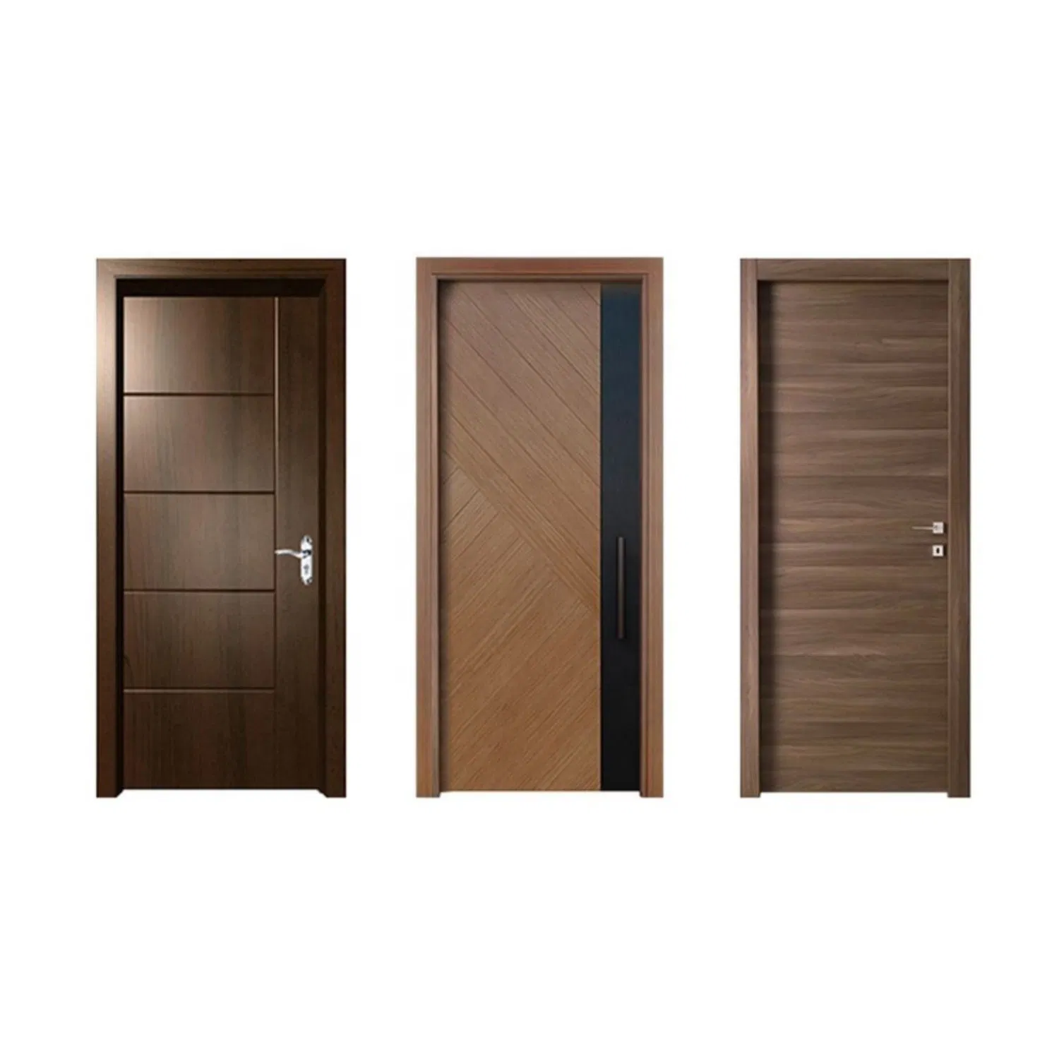 Internal Acoustic Wooden Door Laminated MDF PVC Room Wood Door for Apartment, Hotel, Hospital, School