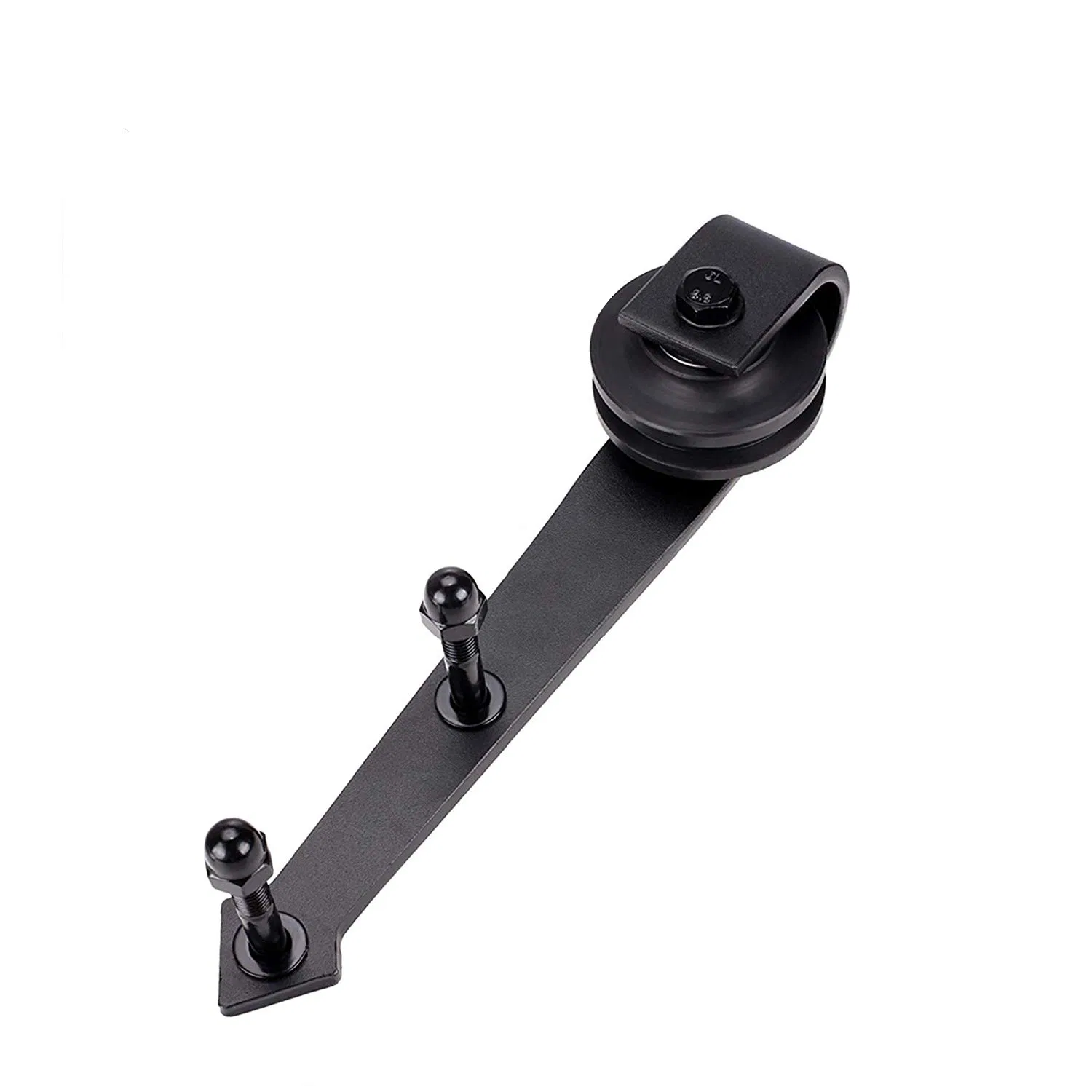 Black Steel Hardware Track for Double Wooden Doors Closet Kitchen Kit Low Ceiling Sliding Barn Door Rail