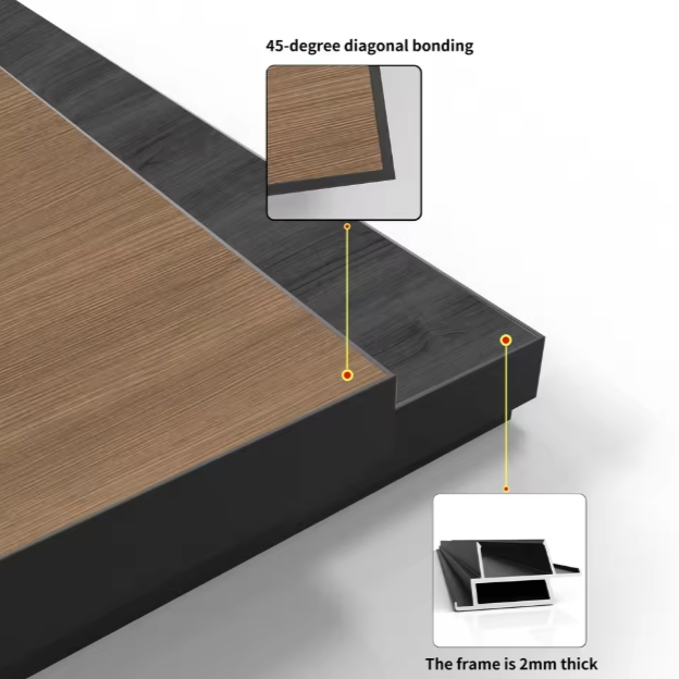 Modern Aluminum Wooden Flush Frameless Interior Bedroom Door with Hidden Frame