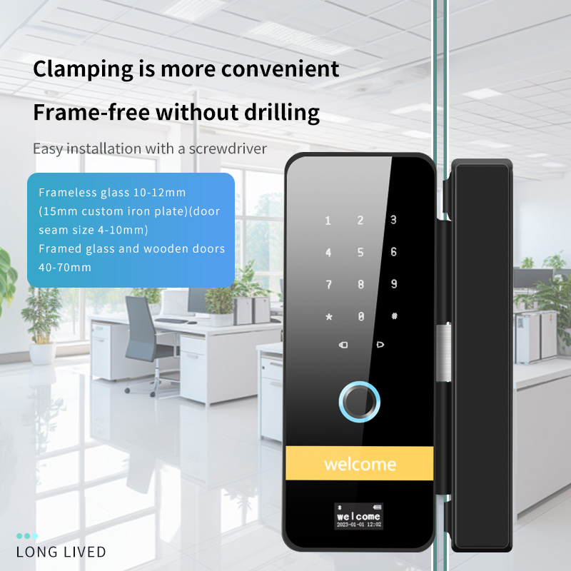 Wholesale Price Multi-Point Security Finger Print Smart Lock for Frameless Glass Sliding Doors Door Lock