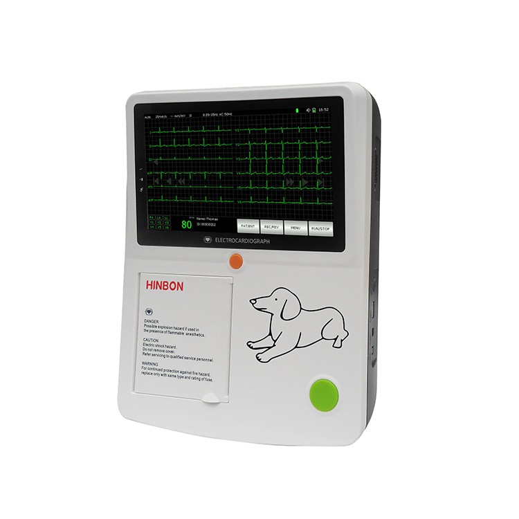 Máquina de electrocardiografía ECG portátil digital completa y competitiva para animales