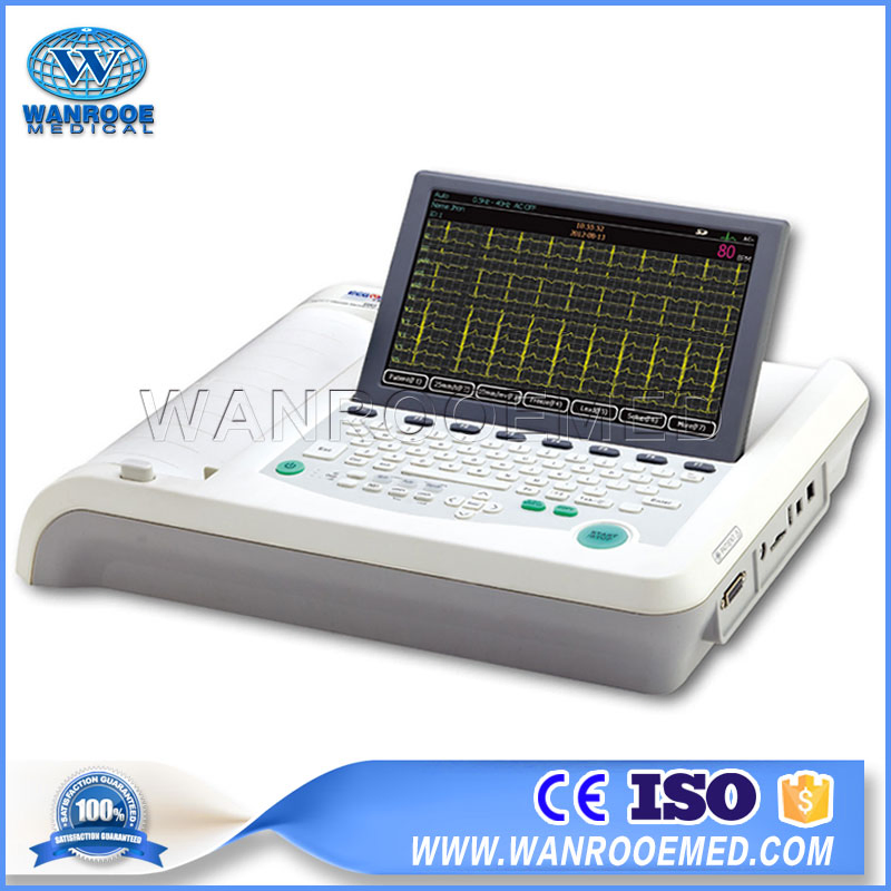 ECG1201 Hospital de mano inalámbrico móvil 12 Canal portátil digital de EKG ECG máquina