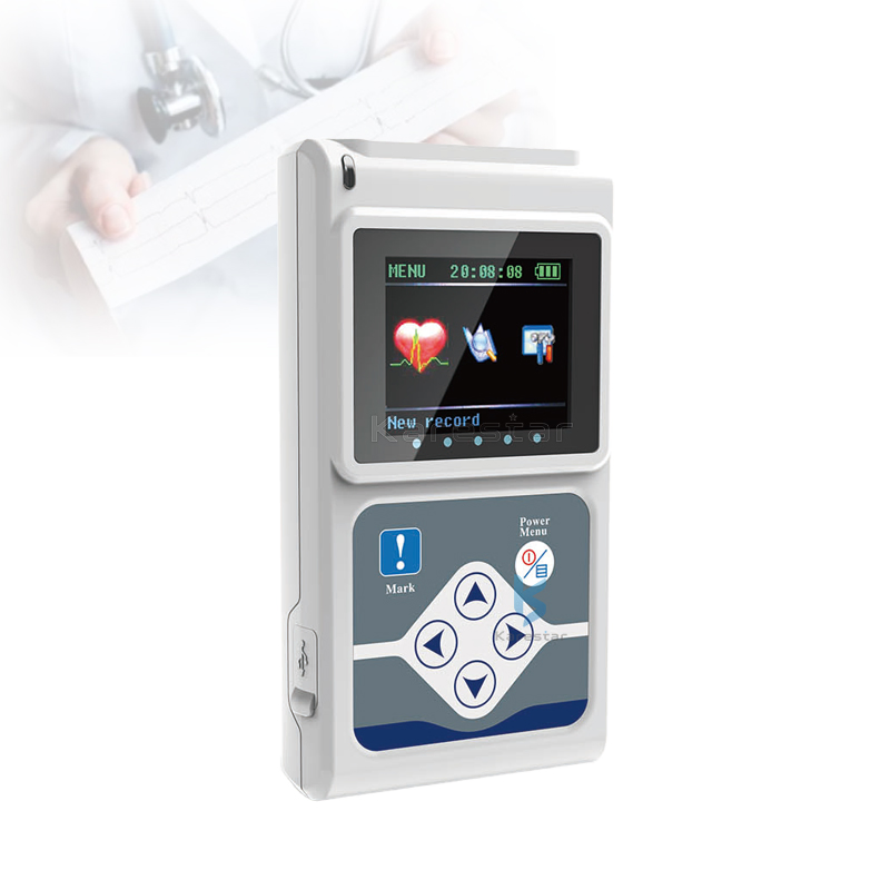 Sistema de ECG dinámico portátil, monitor Holter de ECG inteligente con múltiples electrodos y software de análisis