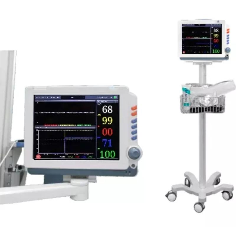 Soporte de monitor de paciente con pantalla LCD opcional, monitor de parámetros múltiples, sistemas de monitoreo de pacientes en UCI