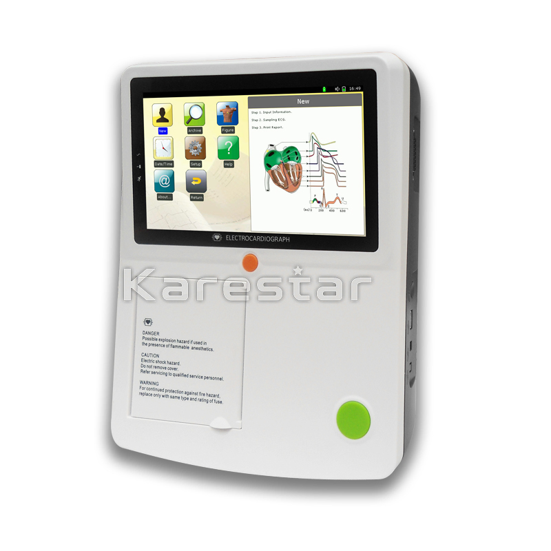 Hospital de Mascotas Karestar K-Es3 Uso 7color Pantalla Táctil 3 Máquina de EKG ECG Veterinaria