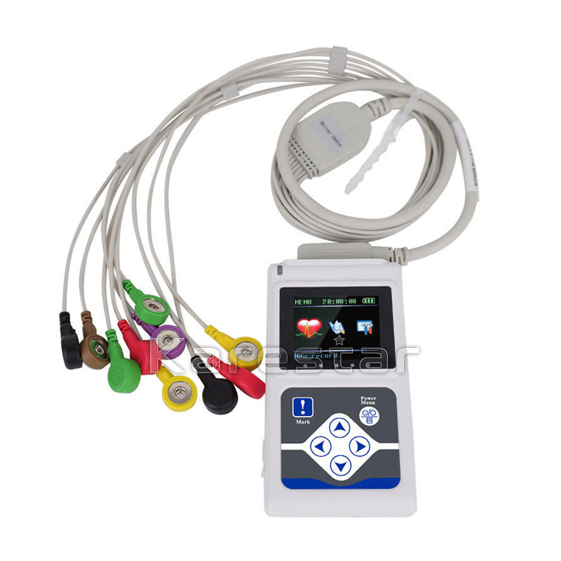 Sistema de ECG dinámico portátil, monitor Holter de ECG inteligente con múltiples electrodos y software de análisis