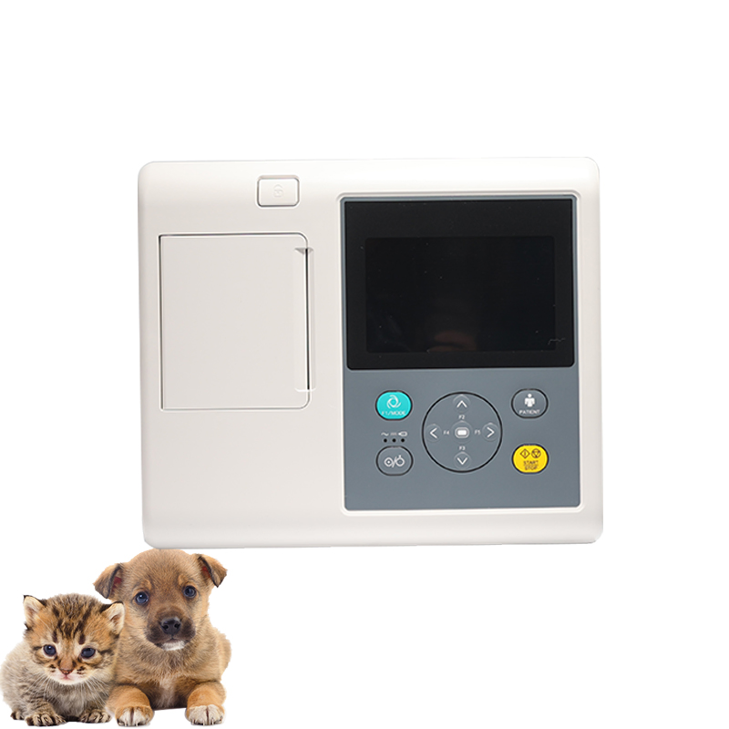 12 Genera y 3 Canal SpO2 Monitor EKG Máquina de Cardiografía Veterinaria Portátil Electrocardiógrafo para Máquina de Corazón