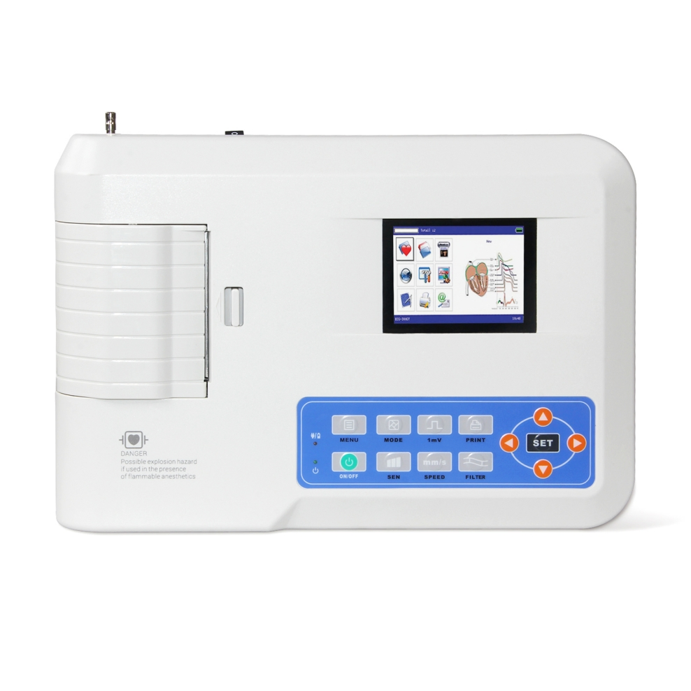 Contec ECG300g Precio de la máquina de ECG 12 Electrodo 3 Máquina de ECG portátil de canal