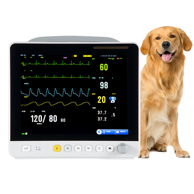 Analizador de ECG portátil para mascotas, máquina de ultrasonido, monitor multiparamétrico veterinario para signos vitales de animales, perro