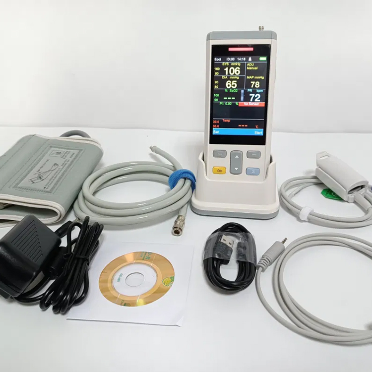 Monitor de Pacientes Portátil Veterinario Recargable con ECG NIBP SpO2