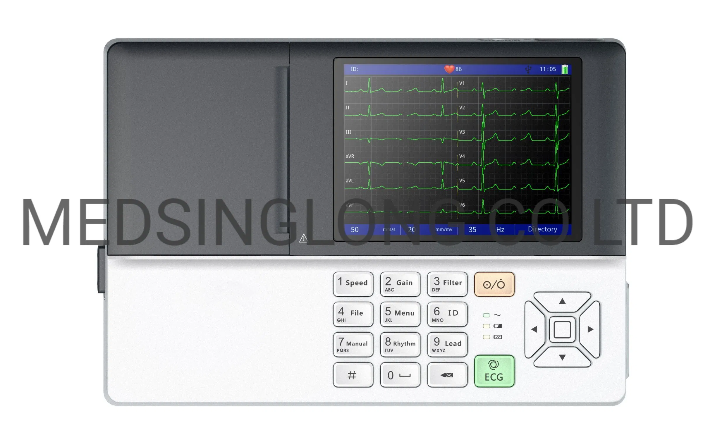 Máquina de ECG Digital de Tres Canales Zoncare de Alta Gama / Máquina de Electrocardiograma con Carro Opcional Mslec41