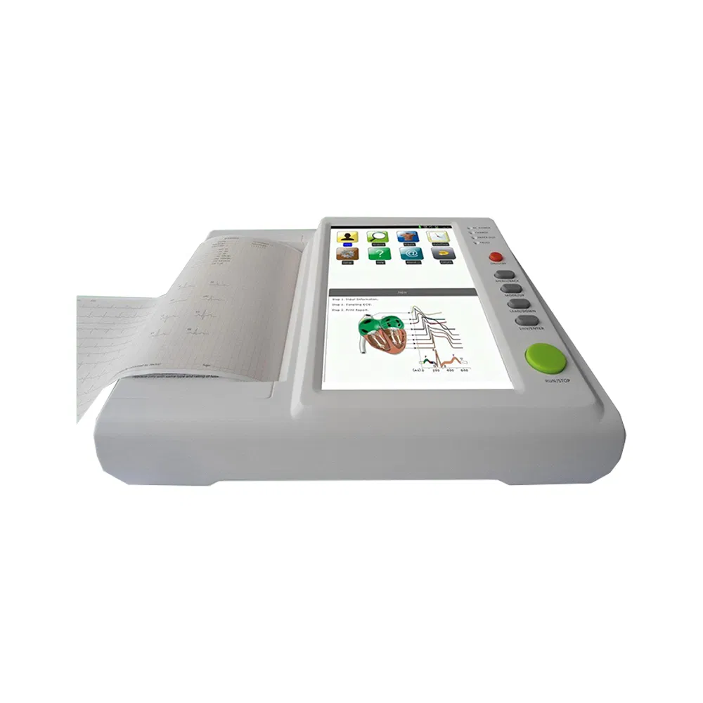 Fy-ECG12 10.2 Pantalla Táctil Portátil de 2 Pulgadas 12 Canal 12 Electrocardiógrafo de Plomo Inalámbrico Equipos de Examinación y Terapia