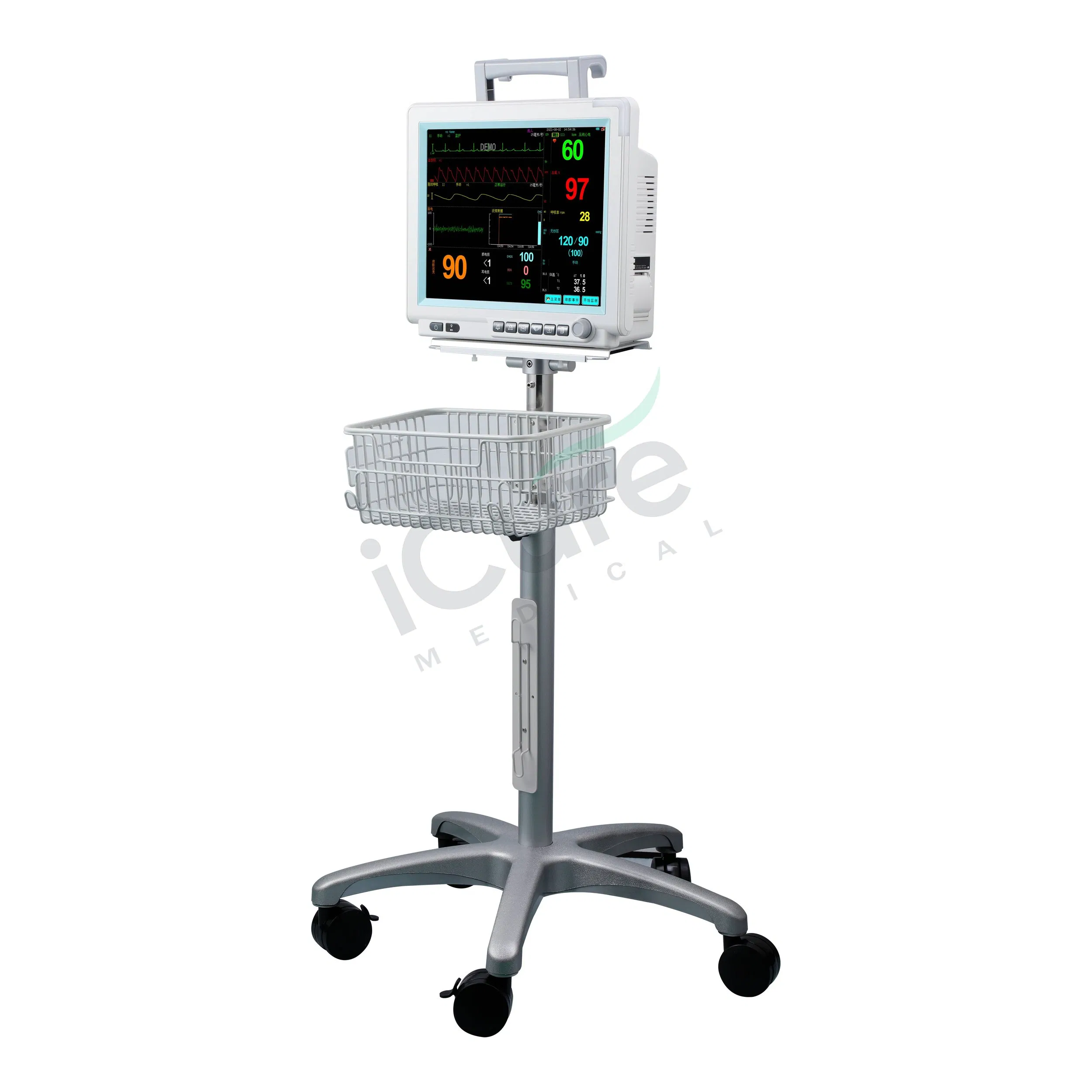12.1 Monitor de paciente multiparamétrico de pulgada con ECG NIBP SpO2 Resp