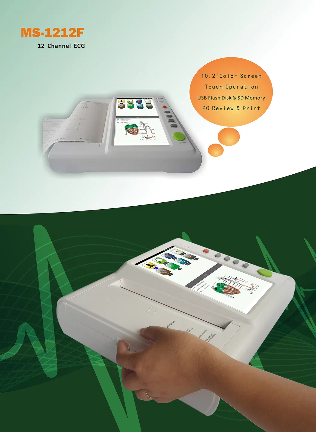 Monitor de Paciente ECG Pantalla Color