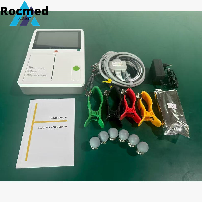 Máquina de Electrocardiograma Digital de Pantalla Táctil ECG EKG 3/6/12/18 Canales Derivaciones Electrocardiógrafo Portátil Barato para Monitoreo de ECG