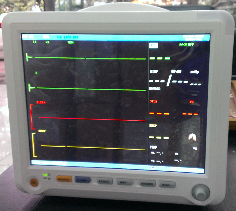 My-C039 12 Conductor ECG+NIBP+SpO2+Pr+Resp+Temp+Printer+Etco2+IBP Monitor de Paciente en UCI