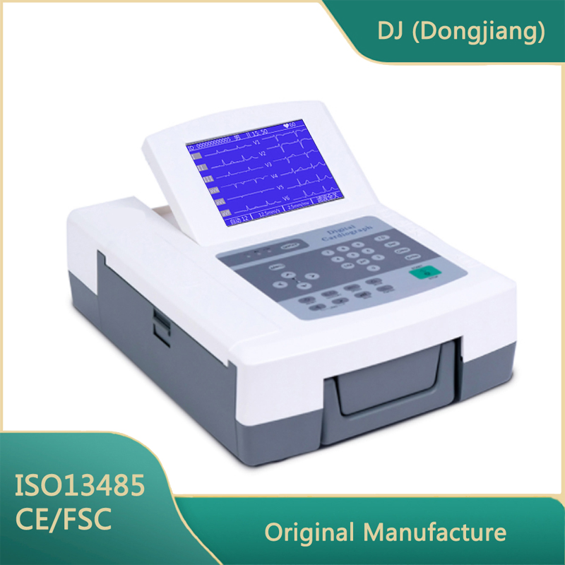Máquina de ECG de diagnóstico 12 con interpretación, almacenamiento, conexión USB, gran pantalla LCD