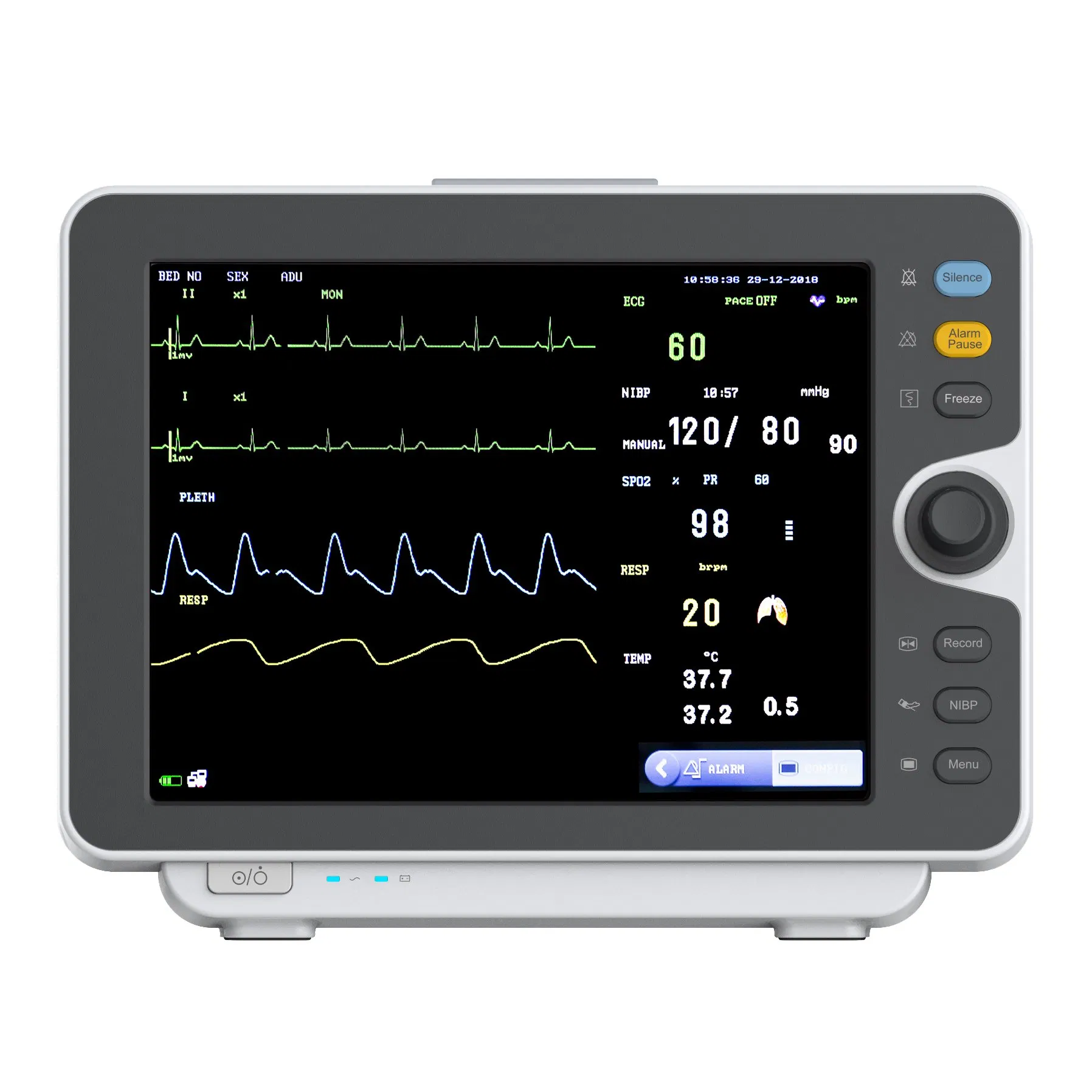 Monitor de Pacientes Multíparametro de Hospital Portátil Monitor de ECG Multíparametro