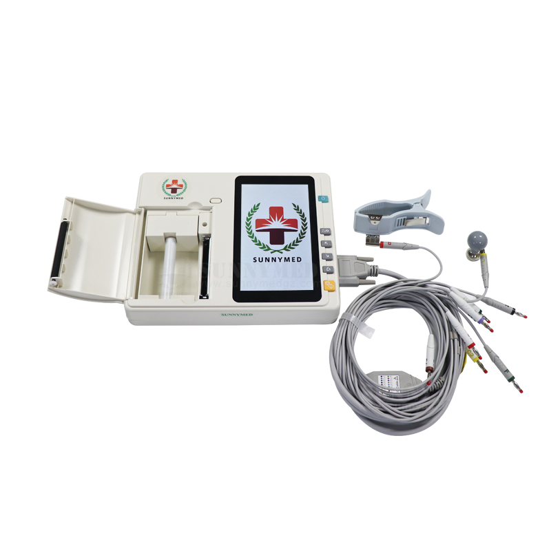 Sy-H004 Alta Calidad 3/6/12 Canal ECG 12 Electrocardiograma de Derivaciones con Papel Térmico