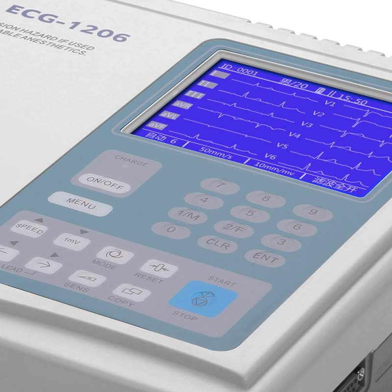 Equipo Médico 6 Canal Digital de Máquina de ECG en Reposo con Analizador