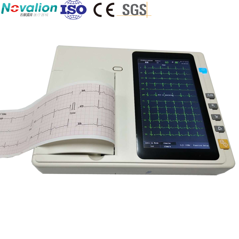 Precio de fábrica 6 Canales 12 Máquina de electrocardiograma EKG ECG con pantalla táctil y CE