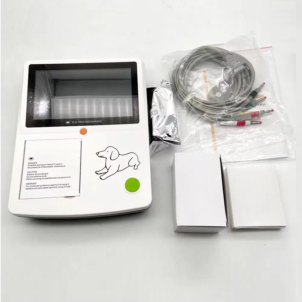 Máquina de electrocardiografía ECG portátil digital completa para animales de venta caliente