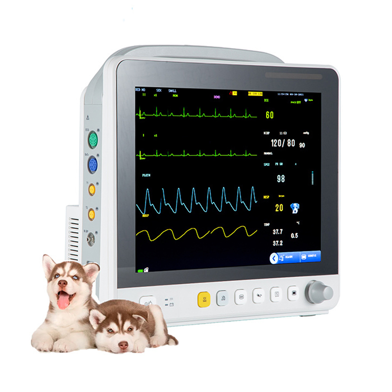 Analizador de ECG portátil para mascotas, máquina de ultrasonido, monitor multiparamétrico veterinario para signos vitales de animales, perro