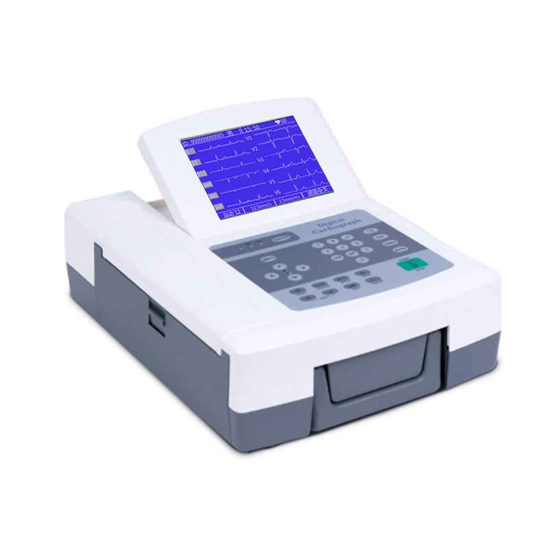 Máquina de ECG de diagnóstico 12 con interpretación, almacenamiento, conexión USB, gran pantalla LCD