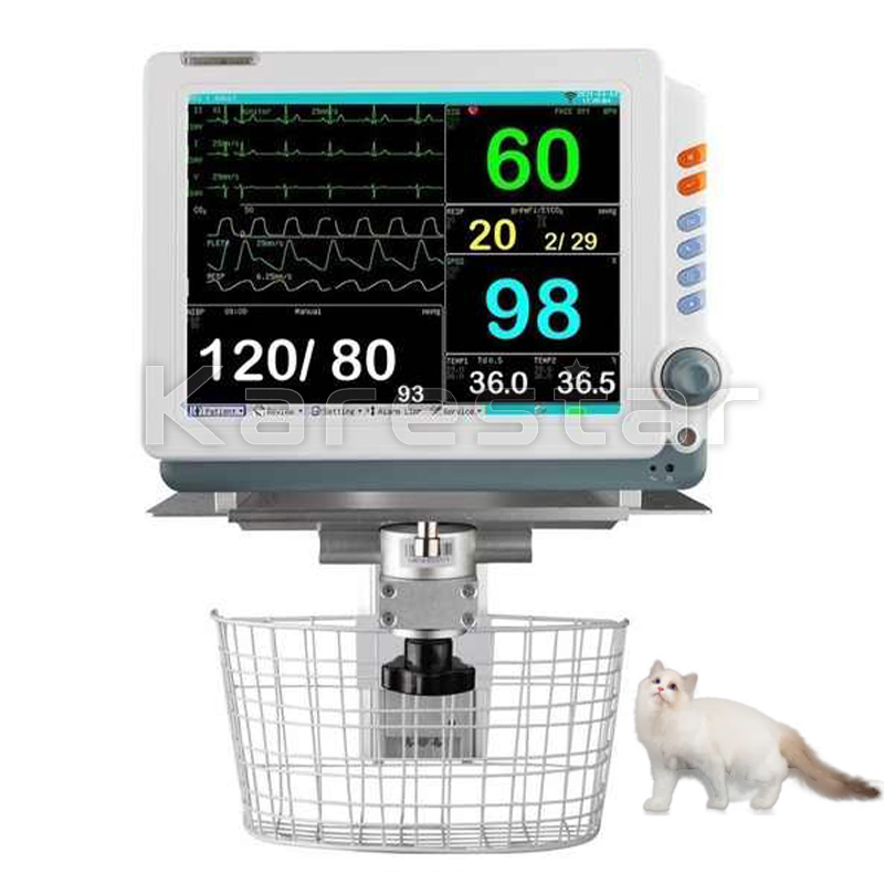 Monitor Profesional Veterinario de Pacientes Multifuncional ECG NIBP SpO2 Resp Temp Pr/Hr Monitoreo de Pacientes