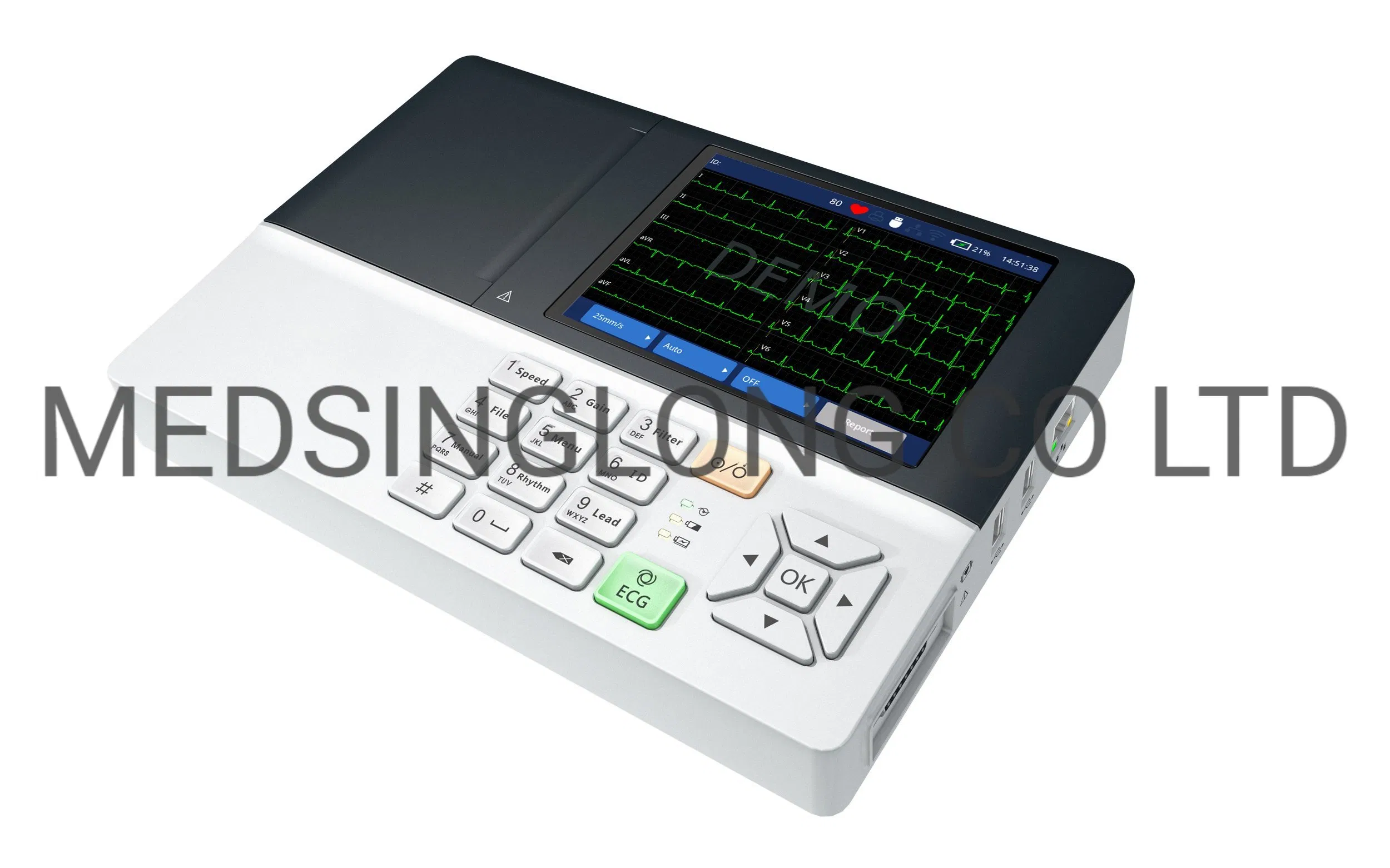 Máquina de ECG Digital de Tres Canales Zoncare de Alta Gama / Máquina de Electrocardiograma con Carro Opcional Mslec41