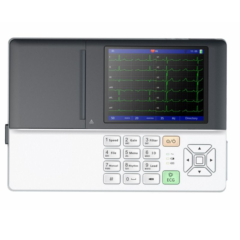 2022 Mejor Portátil 3 Canal 12 Canal Máquina ECG EKG Dispositivo Venta Pantalla Táctil Digital LCD Monitor de Corazón