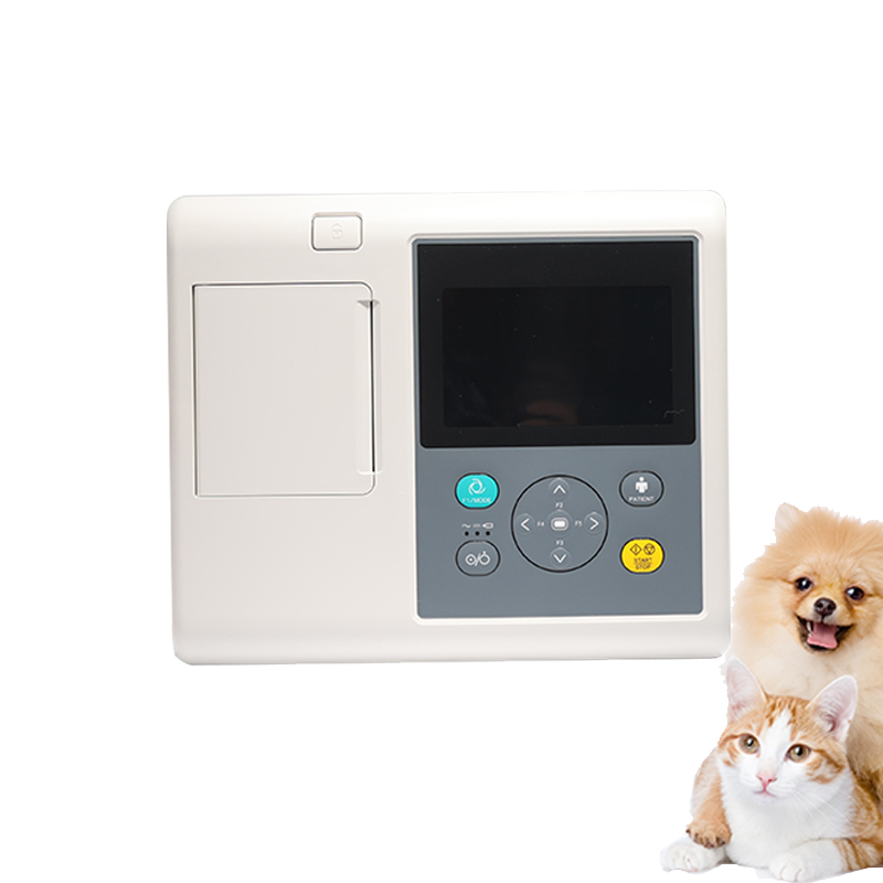 12 Genera y 3 Canal SpO2 Monitor EKG Máquina de Cardiografía Veterinaria Portátil Electrocardiógrafo para Máquina de Corazón